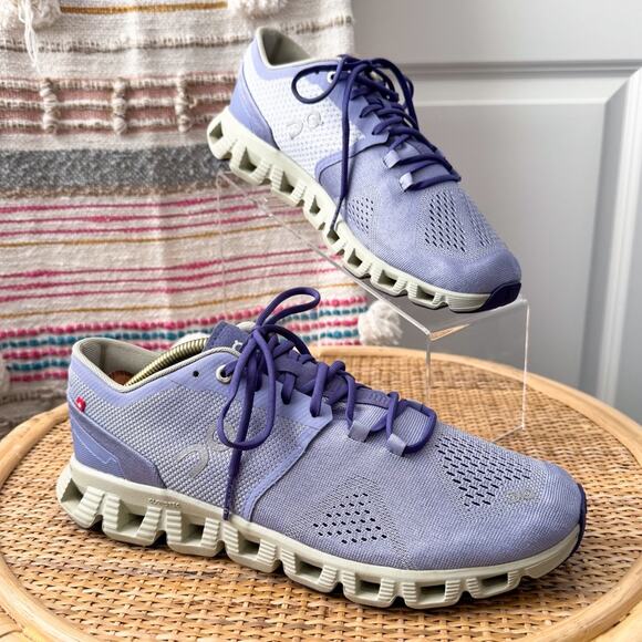On Running Shoes - On Running Cloud X Lavender Ice Road Running Walking Sneakers Women’s Size 9.5